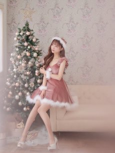 画像29: 【即日発送】【サンタコス 5点セット】【S-XLサイズ/3カラー】ポンチョ付きフレアサンタコスプレ[OF04] (29)