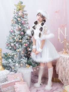 画像6: 【即日発送】【サンタコス 5点セット】【S-XLサイズ/3カラー】ポンチョ付きフレアサンタコスプレ[OF04] (6)