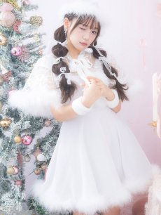 画像11: 【即日発送】【サンタコス 5点セット】【S-XLサイズ/3カラー】ポンチョ付きフレアサンタコスプレ[OF04] (11)