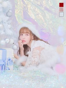 画像1: 【即日発送】【サンタコス 5点セット】【S-XLサイズ/3カラー】ポンチョ付きフレアサンタコスプレ[OF04] (1)