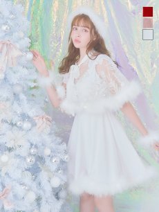 画像5: 【即日発送】【サンタコス 5点セット】【S-XLサイズ/3カラー】ポンチョ付きフレアサンタコスプレ[OF04] (5)