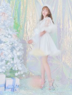 画像12: 【即日発送】【サンタコス 5点セット】【S-XLサイズ/3カラー】ポンチョ付きフレアサンタコスプレ[OF04] (12)