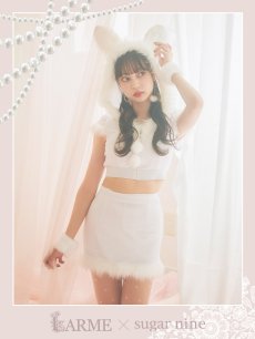 画像1: 【即日発送】【sugar nine サンタコス 5点セット】【XS-XLサイズ/3カラー】ベロアフードバニーセットアップサンタコスプレ[OF04] (1)