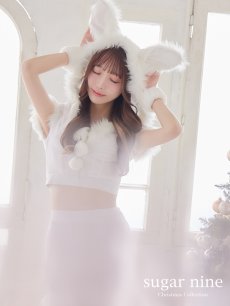 画像2: 【即日発送】【sugar nine サンタコス 5点セット】【XS-XLサイズ/3カラー】ベロアフードバニーセットアップサンタコスプレ[OF04] (2)