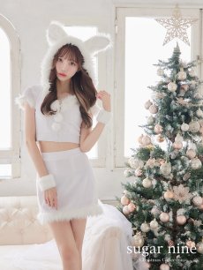 画像3: 【即日発送】【sugar nine サンタコス 5点セット】【XS-XLサイズ/3カラー】ベロアフードバニーセットアップサンタコスプレ[OF04] (3)