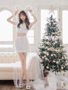 画像5: 【即日発送】【sugar nine サンタコス 5点セット】【XS-XLサイズ/3カラー】ベロアフードバニーセットアップサンタコスプレ[OF04] (5)