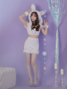 画像11: 【即日発送】【sugar nine サンタコス 5点セット】【XS-XLサイズ/3カラー】ベロアフードバニーセットアップサンタコスプレ[OF04] (11)