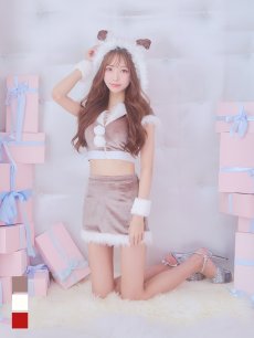 画像17: 【即日発送！】【サンタコス 5点セット】【XS-XLサイズ/3カラー】ベロアフードバニーセットアップサンタコスプレ[OF04] (17)