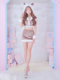 画像15: 【即日発送！】【サンタコス 5点セット】【XS-XLサイズ/3カラー】ベロアフードバニーセットアップサンタコスプレ[OF04] (15)