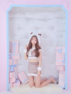 画像14: 【即日発送！】【サンタコス 5点セット】【XS-XLサイズ/3カラー】ベロアフードバニーセットアップサンタコスプレ[OF04] (14)