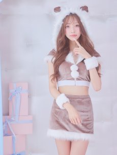 画像6: 【即日発送！】【サンタコス 5点セット】【XS-XLサイズ/3カラー】ベロアフードバニーセットアップサンタコスプレ[OF04] (6)