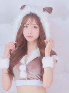 画像4: 【即日発送！】【サンタコス 5点セット】【XS-XLサイズ/3カラー】ベロアフードバニーセットアップサンタコスプレ[OF04] (4)