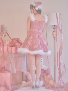 画像3: 値下げ！【即日発送】ファーショルダー/ スパンコールチュール/ 刺繍レースフレアサンタ【sugar nine サンタコス 4点セット】 【S-XLサイズ/2カラー】[OF04] (3)