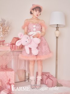 画像3: SALE!【即日発送】  ファーショルダー/ スパンコール刺繍フレアサンタ【sugar nine サンタコス 5点セット】【S-XLサイズ/2カラー】 [OF04] (3)