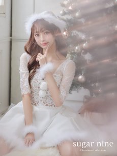 画像1: SALE!【即日発送】刺繍レースフレアサンタ【sugar nine サンタコス 4点セット】【S-Lサイズ/2カラー】[OF04] (1)