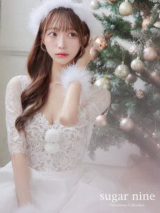 画像4: SALE!【即日発送】刺繍レースフレアサンタ【sugar nine サンタコス 4点セット】【S-Lサイズ/2カラー】[OF04] (4)