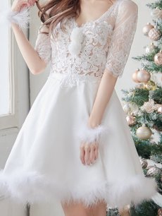 画像5: SALE!【即日発送】刺繍レースフレアサンタ【sugar nine サンタコス 4点セット】【S-Lサイズ/2カラー】[OF04] (5)