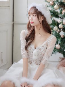 画像10: SALE!【即日発送】刺繍レースフレアサンタ【sugar nine サンタコス 4点セット】【S-Lサイズ/2カラー】[OF04] (10)