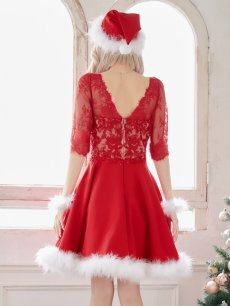 画像15: SALE!【即日発送】刺繍レースフレアサンタ【sugar nine サンタコス 4点セット】【S-Lサイズ/2カラー】[OF04] (15)