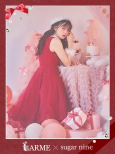 画像13: SALE!【即日発送】ケミカルレースチュールドレスワンピースフレアサンタ【sugar nine サンタコス 4点セット】【S-Lサイズ/1カラー】[OF04] (13)