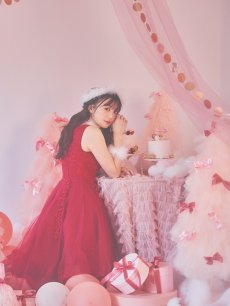 画像17: SALE!【即日発送】ケミカルレースチュールドレスワンピースフレアサンタ【sugar nine サンタコス 4点セット】【S-Lサイズ/1カラー】[OF04] (17)