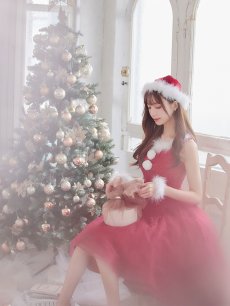 画像8: SALE!【即日発送】ケミカルレースチュールドレスワンピースフレアサンタ【sugar nine サンタコス 4点セット】【S-Lサイズ/1カラー】[OF04] (8)