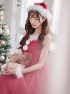 画像9: SALE!【即日発送】ケミカルレースチュールドレスワンピースフレアサンタ【sugar nine サンタコス 4点セット】【S-Lサイズ/1カラー】[OF04] (9)