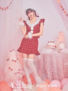 画像12: 【即日発送】ツイード/ セットアップ/ マーメイドフレアミニドレスサンタ【sugar nine サンタコス 5点セット】【XS-Mサイズ/5カラー】[OF04] (12)