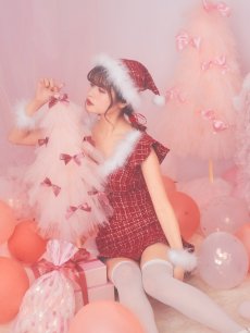 画像13: 【即日発送】ツイード/ セットアップ/ マーメイドフレアミニドレスサンタ【sugar nine サンタコス 5点セット】【XS-Mサイズ/5カラー】[OF04] (13)