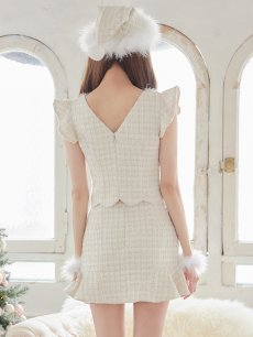 画像7: 【即日発送】ツイード/ セットアップ/ マーメイドミニドレスサンタ【sugar nine サンタコス】[OF04] (7)