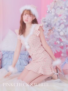 画像1: 【即日発送】ツイード/ セットアップ/ マーメイドフレアミニドレスサンタ【sugar nine サンタコス 5点セット】【XS-Mサイズ/5カラー】[OF04] (1)