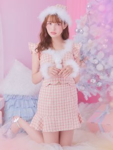 画像4: 【即日発送】ツイード/ セットアップ/ マーメイドフレアミニドレスサンタ【sugar nine サンタコス 5点セット】【XS-Mサイズ/5カラー】[OF04] (4)