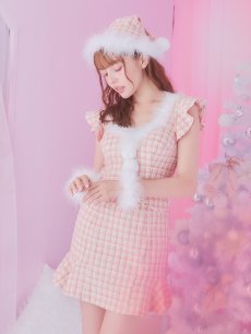 画像6: 【即日発送】ツイード/ セットアップ/ マーメイドフレアミニドレスサンタ【sugar nine サンタコス 5点セット】【XS-Mサイズ/5カラー】[OF04] (6)