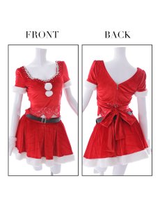 画像10: SALE!値下げ！【即日発送】バックリボンセットアップミニ丈フレアサンタ【sugar nine サンタコス 6点セット】【XS-Mサイズ/1カラー】[OF04] (10)