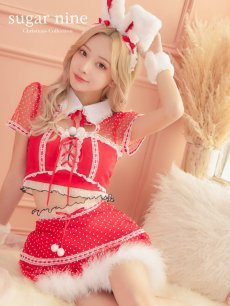 画像2: SALE!値下げ！【即日発送】ドットチュール/ バニー/ セットアップサンタ（SS088YN-Socks）【sugar nine サンタコス 5点セット】【XS-Lサイズ/1カラー】[OF04] (2)