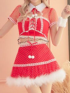 画像4: SALE!値下げ！【即日発送】ドットチュール/ バニー/ セットアップサンタ（SS088YN-Socks）【sugar nine サンタコス 5点セット】【XS-Lサイズ/1カラー】[OF04] (4)