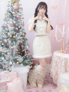 画像8: 【即日発送！】【サンタコス 5点セット】【XS-XLサイズ/2カラー】ツイードチェックバニーサンタコスプレ[OF04] (8)