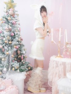 画像9: 【即日発送！】【サンタコス 5点セット】【XS-XLサイズ/2カラー】ツイードチェックバニーサンタコスプレ[OF04] (9)