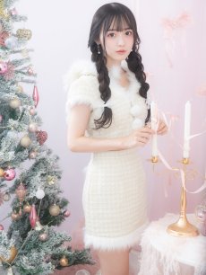 画像10: 【即日発送！】【サンタコス 5点セット】【XS-XLサイズ/2カラー】ツイードチェックバニーサンタコスプレ[OF04] (10)