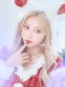 画像30: 【即日発送！】【サンタコス 5点セット】【XS-XLサイズ/2カラー】ツイードチェックバニーサンタコスプレ[OF04] (30)