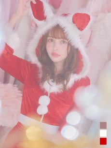 画像2: 【即日発送！】【サンタコス 4点セット】【S-Lサイズ/3カラー】セットアップバニーサンタコスプレ[OF04] (2)