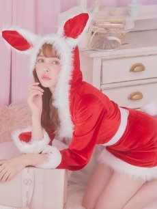 画像18: 【即日発送！】【サンタコス 4点セット】【S-Lサイズ/3カラー】セットアップバニーサンタコスプレ[OF04] (18)