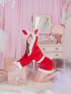 画像16: 【即日発送！】【サンタコス 4点セット】【S-Lサイズ/3カラー】セットアップバニーサンタコスプレ[OF04] (16)