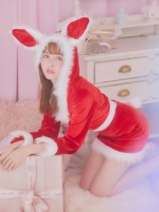 画像17: 【即日発送！】【サンタコス 4点セット】【S-Lサイズ/3カラー】セットアップバニーサンタコスプレ[OF04] (17)