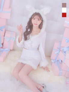 画像3: 【即日発送！】【サンタコス 4点セット】【S-Lサイズ/3カラー】セットアップバニーサンタコスプレ[OF04] (3)