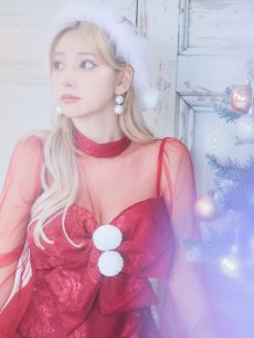 画像23: SALE!即日発送!【サンタコス 3点セット】【S-XLサイズ/1カラー】チュールスリーブレースリボンサンタコスプレ[OF04] (23)