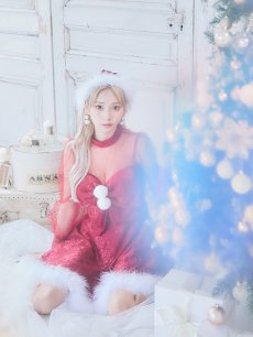 画像27: SALE!即日発送!【サンタコス 3点セット】【S-XLサイズ/1カラー】チュールスリーブレースリボンサンタコスプレ[OF04] (27)