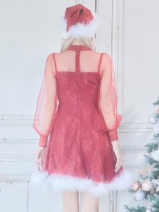 画像31: SALE!即日発送!【サンタコス 3点セット】【S-XLサイズ/1カラー】チュールスリーブレースリボンサンタコスプレ[OF04] (31)