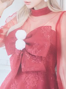 画像32: SALE!即日発送!【サンタコス 3点セット】【S-XLサイズ/1カラー】チュールスリーブレースリボンサンタコスプレ[OF04] (32)