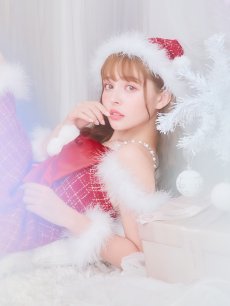 画像16: 【即日発送！】【サンタコス 5点セット】【S-XLサイズ/1カラー】リボンキャミソールフレアツイードサンタコスプレ[OF04] (16)